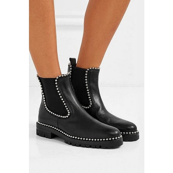 Alexander Wang Spencer Ball Studd Leather Chelsea Boots - Picture 6 of 14